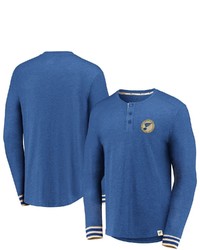 FANATICS Branded Heathered Blue St Louis Blues True Classics Henley Long Sleeve T Shirt At Nordstrom