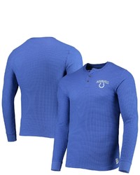 Junk Food Royal Indianapolis Colts Thermal Henley Long Sleeve T Shirt