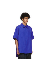 JERIH Blue Detachable Shirt