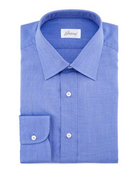 Brioni Solid Dress Shirt Blue
