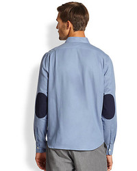 Saks Fifth Avenue Collection Modern Fit Contrast Pocket Sportshirt