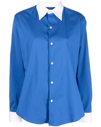 FURSAC Contrasting Trim Cotton Blend Shirt
