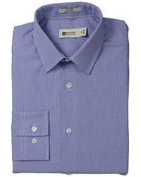 Haggar Micro Check Point Collar Regular Fit Long Sleeve Dress Shirt