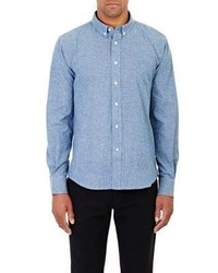 Barneys New York Oxford Cloth Shirt Blue Size Xxl