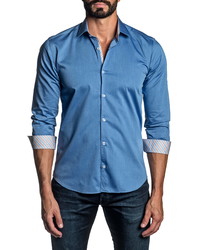 Jared Lang Regular Fit Dot Button Up Shirt