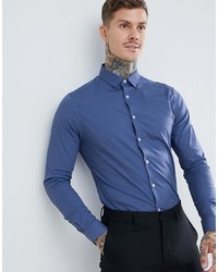 ASOS DESIGN Skinny Shirt In Blue