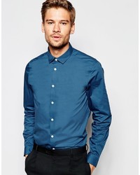 Asos Smart Shirt In Teal With Long Sleeves In Regular Fit