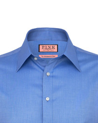 Thomas Pink Corr Plain Slim Fit Button Cuff Shirt