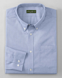 Eddie Bauer Wrinkle Free Classic Fit Pinpoint Oxford Shirt Solid