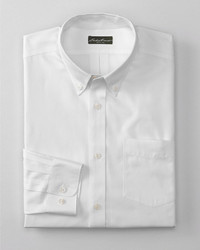 Eddie Bauer Wrinkle Free Slim Fit Pinpoint Oxford Shirt Solid