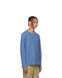 Thom Browne Blue Rwb Stripe Relaxed Fit Long Sleeve T Shirt