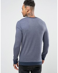 Asos Muscle Long Sleeve T Shirt With Contrast Rib Hem And Cuffs