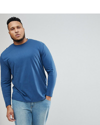 ASOS DESIGN Plus Roll Long Sleeve T Shirt In Blue