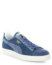 Puma Woven Lace Up Suede Sneakers