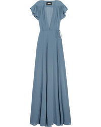 Reformation Georgette Wrap Maxi Dress Blue