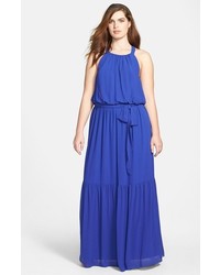 Jessica Simpson Blouson Maxi Dress Blue 2x