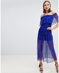 The Jetset Diaries Mesh Ruched Maxi Dress