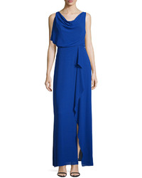 BCBGMAXAZRIA Sydney Cowl Neck Maxi Dress Larkspur Blue