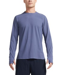 Blue Mesh Long Sleeve T-Shirt
