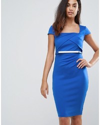 Jessica Wright Belted Capped Sleeve Midi Dress