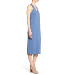 Eileen Fisher The Fisher Project V Neck Jersey Racerback Midi Dress