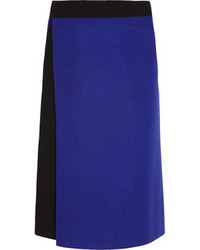 Victoria Beckham Wool Blend Crepe Wrap Skirt