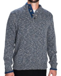 Blue Mock-Neck Sweater
