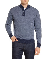 Peter Millar Henley Mock Neck Wool Linen Sweater