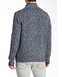 Toscano Tweed Button Mock Sweater