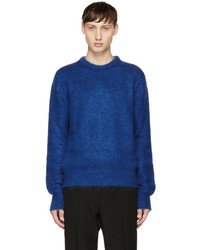 Saint Laurent Blue Mohair Crewneck Sweater