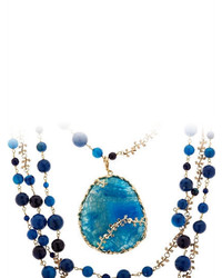 Rosantica Amuleto Blue Quartz Agate Necklace