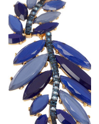 Oscar de la Renta Gold Plated Swarovski Crystal And Resin Leaf Necklace