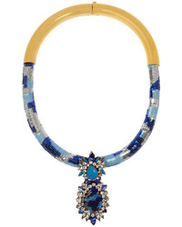 Shourouk Gold Plated Swarovski Crystal And Sequin Necklace