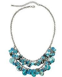 jcpenney Mixit Silver Tone Blue Rondelle And Shell Bib Necklace