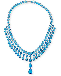 Fallon Monarch Raindrop Bib Necklace Blue