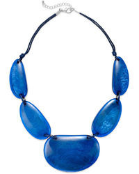 Style&co. Silver Tone Blue Shell Statet Necklace