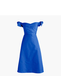 J.Crew Petite Off The Shoulder Strapless Dress With Ties In Faille