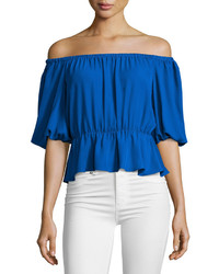 Amanda Uprichard Cora Off The Shoulder Top Royal Blue