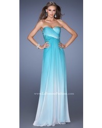 La Femme Ombre Ruched Sweetheart Gown