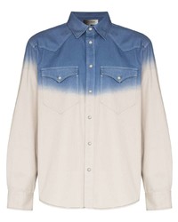 Blue Ombre Long Sleeve Shirt