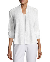 Eileen Fisher Linen Blend Ribbed Cropped Cardigan
