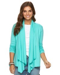 Chaps Solid Open Front Cardigan