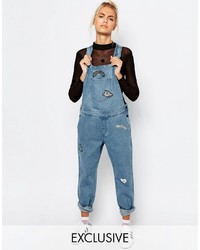 Lazy Oaf Overalls With Patch Detail