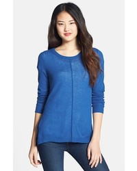 Kensie Colorblock Sweater Bold Blue Combo Large