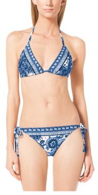 blue paisley swimsuit