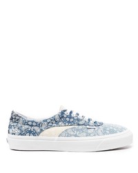 Blue Paisley Canvas Low Top Sneakers