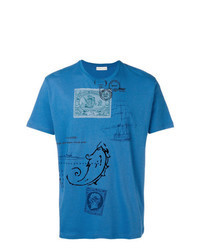Blue Paisley Crew-neck T-shirt