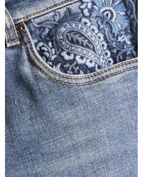 Etro Paisley Embroidery Slim Legged Jeans