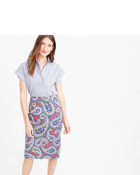 J.Crew Tall No 2 Pencil Skirt In Paisley