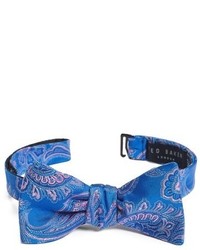 Blue Paisley Silk Bow-tie